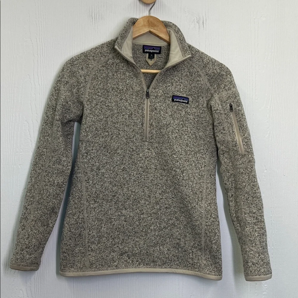 Patagonia - Better Sweater Quarter Zip Quarter Natural Beige Pullover Size XS